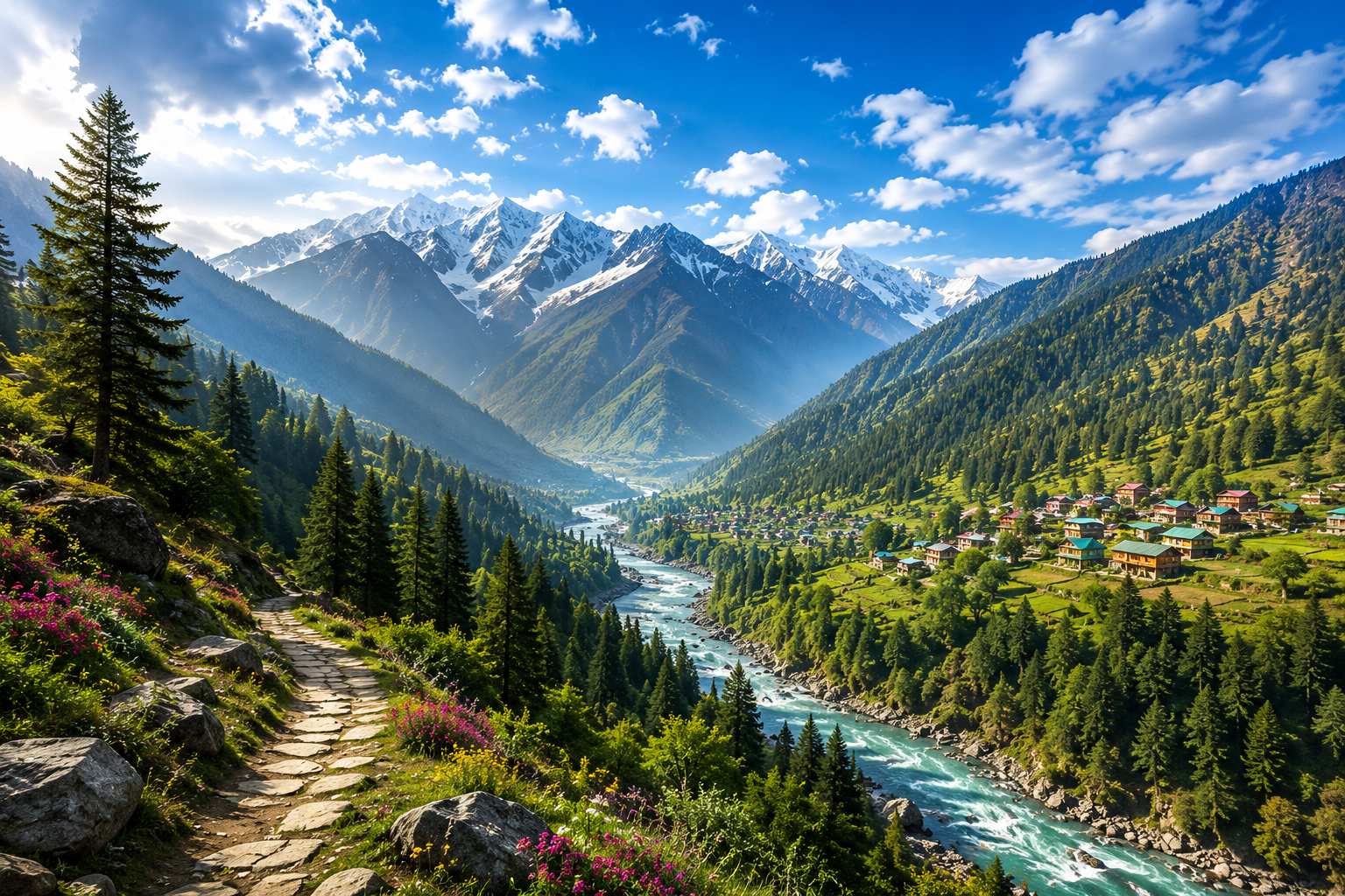 Mountains and valleys